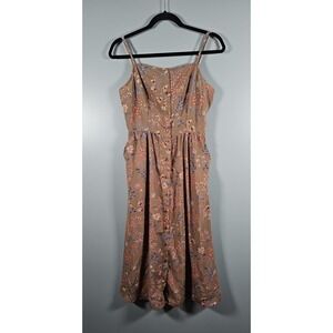 Rokoko Women's Olive Floral Sundress  Spaghetti Strap Dress Size Small NWT